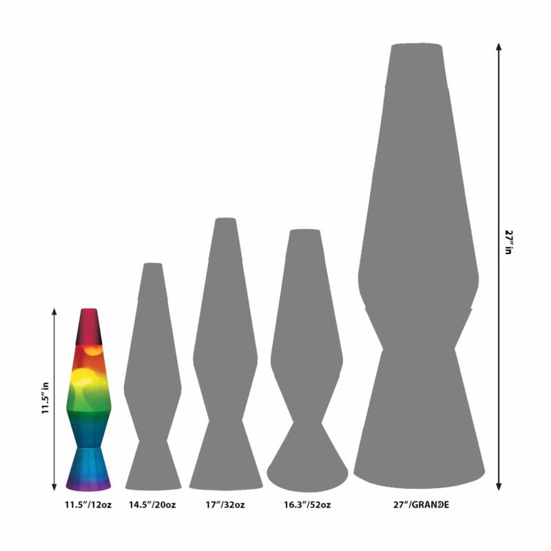 11.5″ LAVA Lamp Rainbow – White/Tricolor - US 1877