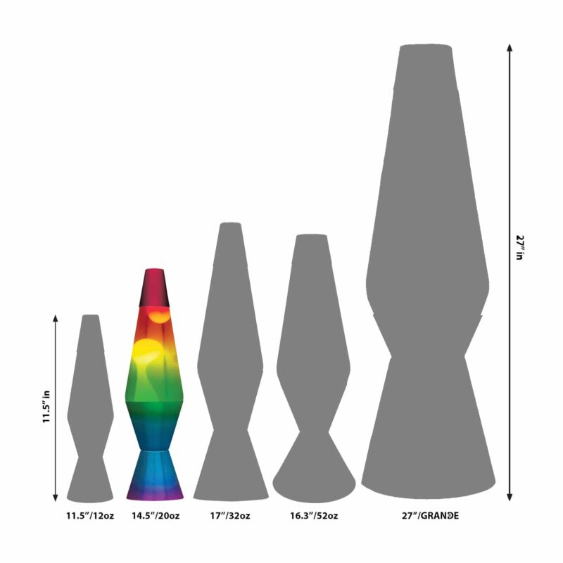 14.5” LAVA Lamp Rainbow – White/Clear/Tricolor - US 7962