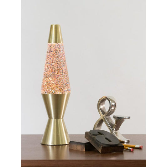 14.5″ LAVA Lamp Rainbow Glitter – Clear/Gold - US 4583