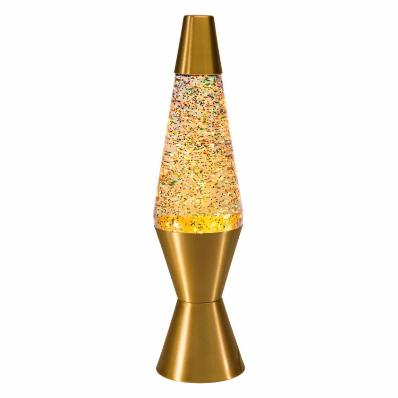 14.5″ LAVA Lamp Rainbow Glitter – Clear/Gold - US 4583