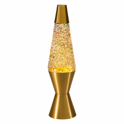 14.5″ LAVA Lamp Rainbow Glitter – Clear/Gold - US 4583