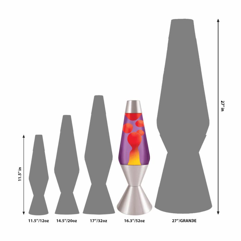 16.3″ LAVA Lamp – Yellow/Purple/Silver - US 4022
